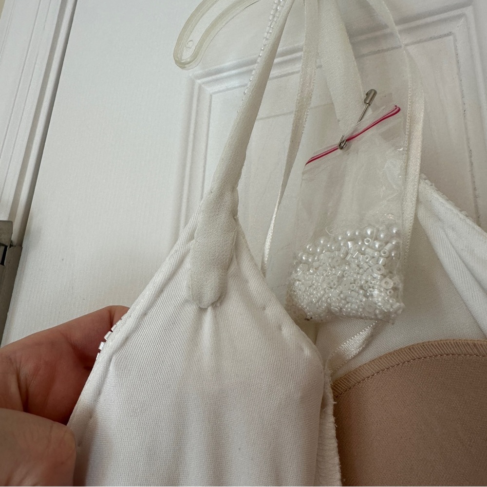 BHLDN White Lace Spaghetti-Strap Wedding Dress - Picture 12 of 16
